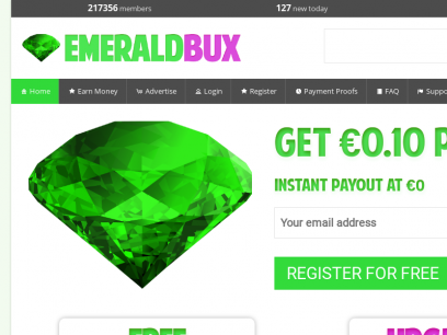 EmeraldBux - Get €0.10 per click