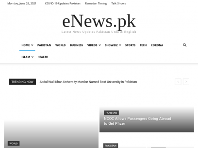 Latest News Update Pakistan Today Urdu English Headlines ENews
