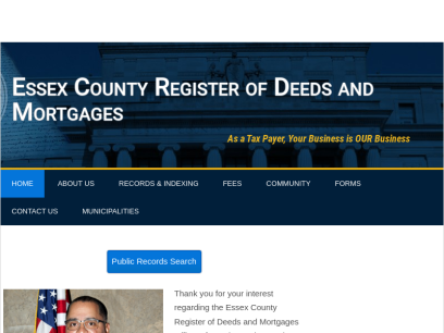 Essex County Register of Deeds and Mortgages | As a Tax Payer, Your Business is OUR Business