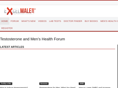 Testosterone and Men’s Health Forum - ExcelMale