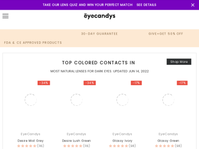 
      Best COLORED CONTACTS Lenses | Colored Eyes Contacts | EyeCandys®
    