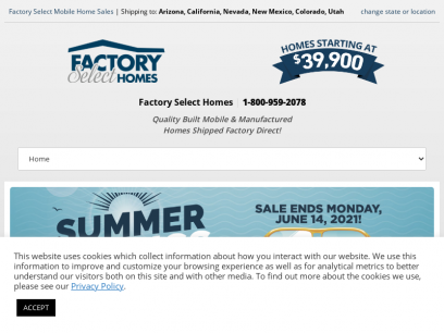 Factory Select Mobile Homes Starting at $39,900