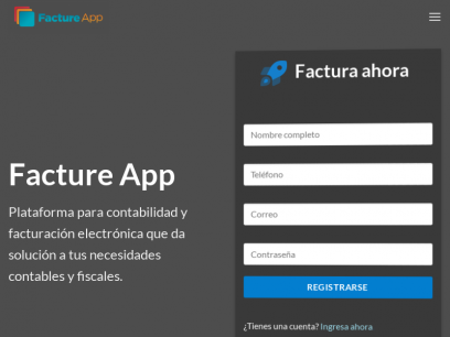 Plataforma para facturación y contabilidad electrónica - Facture App