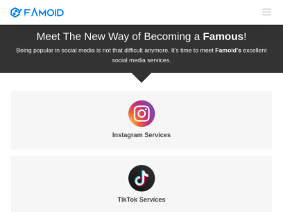 Famoid - One Website For All Social Media Services!