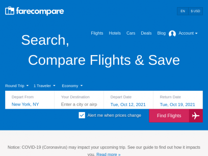 Flight Comparison, Compare Flight Prices &amp; Airline Tickets - FareCompare