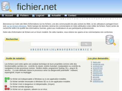 fichier.net - Forum d'information sur les fichiers Windows