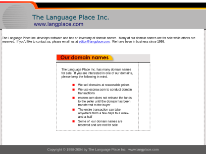 The Language Place Inc. www.langplace.com