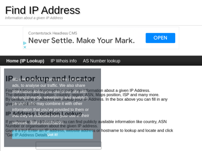 Find IP Address - Lookup and locate an ip address