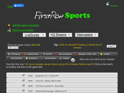 FirstRowSports Live Football Stream | Watch Live Football Online | Live Soccer Stream