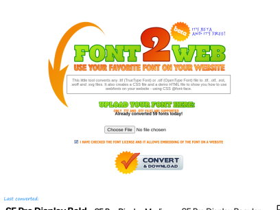 Font2Web - Your Online Font Converter Converting .ttf and .otf to .woff, .eot and.svg