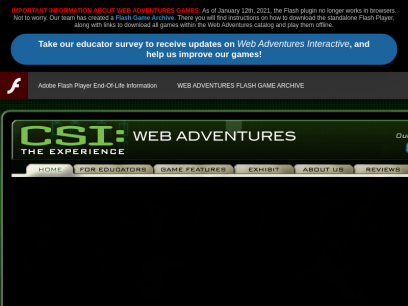 CSI: THE EXPERIENCE &mdash; Web Adventures