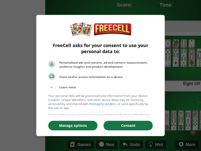 free freecell green felt