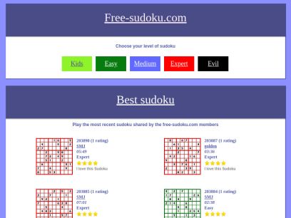 Free sudoku | free-sudoku.com