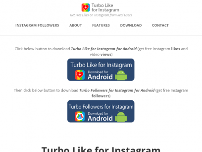 Turbo Like for Instagram (Android and iOS app) - Get FREE Instagram Likes