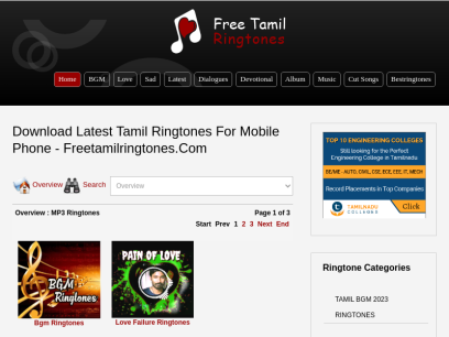Latest Tamil Ringtones Download Mp3 Free 2021- Best Latest Ringtones - www.freetamilringtones.com