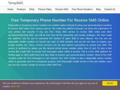 Free Temporary Phone Number to Receive SMS Online