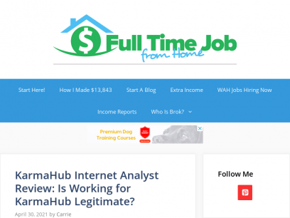 Full Time Job From Home: Start Making Money Online