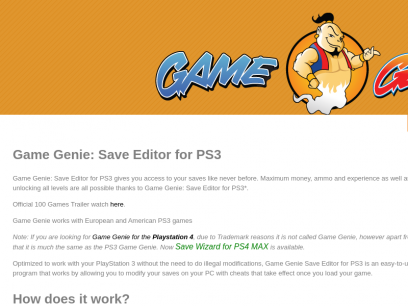game genie ps3 work on ps4