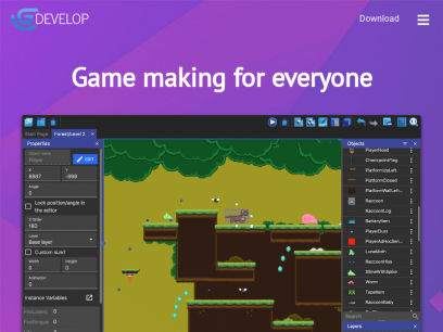 GDevelop - Create games without programming - Open source HTML5 and native game creator