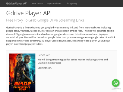 Google Drive Player API - Play Google Drive Redirector Lh3 Link On Jwplayer Video Stream
