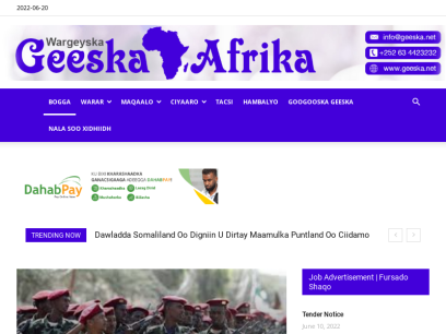 Home - Geeska Afrika Newspaper