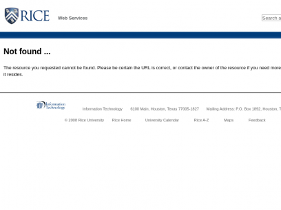 Rice University -- Web Services