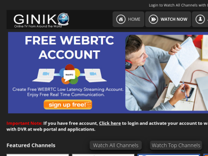 Giniko - Watch Free TV Online: Live &amp; DVR (English, French, Persian, Arabic, Turkish, Georgian)