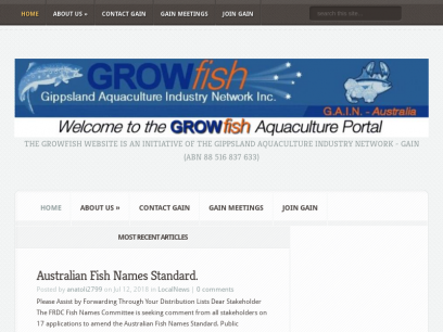 GAIN | The GROWfish Website is an initiative of the Gippsland Aquaculture Industry Network &#8211; GAIN  (ABN 88 516 837 633)