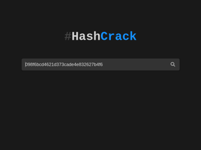 Hashcrack.com - MD5 hash crack online lookup