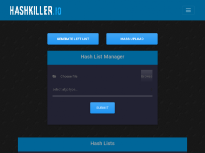 Hashkiller.io - List Manager