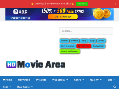 HDMoviearea - 300MB Movies, 480p Movies, 720p Movies - Dual Audio HD Movies