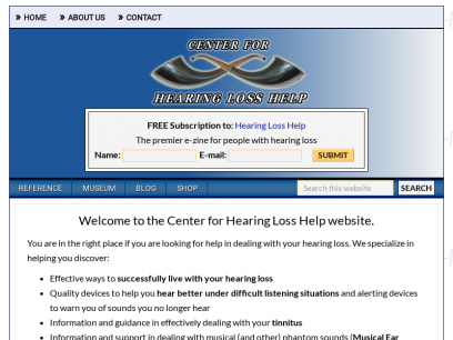 Center for Hearing Loss Help — Help for your hearing loss, tinnitus and other ear conditions