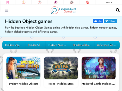 Free Online Hidden Object Games - HiddenObjectGames.com