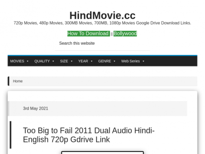 HindMovie.cc - 720p Movies, 480p Movies, 300MB Movies, 700MB, 1080p Movies Google Drive Download Links.