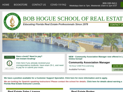 Bob Hogue School of Real Estate License Online Classroom Florida
