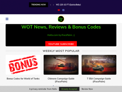 HoKx - World of Tanks (WOT) Reviews &amp; Bonus Codes | WOT News, Tank Reviews, Tips &amp; Tricks and Bonus Codes