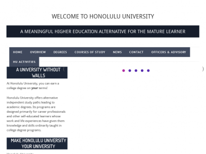 Honolulu University | Independent Study Paths | Welcome to Honolulu University a Distance Learning Institution