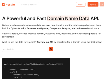 Domain Name Data - host.io