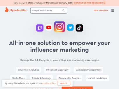 100% AI-powered Instagram, YouTube, and TikTok analytics and discovery HypeAuditor | Check an influencer before paying them | Free Instagram Audit | Track YouTube Statistics | TikTok analytics