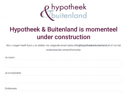 Under construction - Hypotheek &amp; Buitenland