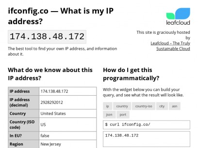 What is my IP address? &mdash; ifconfig.co