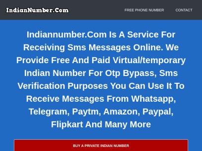 Get A Free Indian Number For Otp Bypass | Buy A Virtual Indian Number