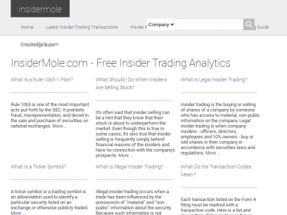 InsiderMole.com - Free Insider Trading Analytics