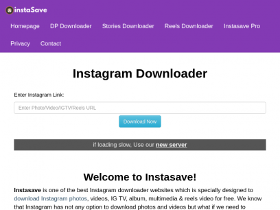 Instasave - Instagram Downloader Online