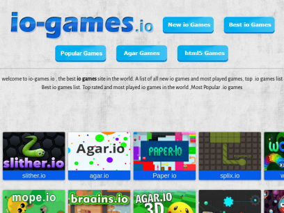 io games list,  all .io games- io-games.io 