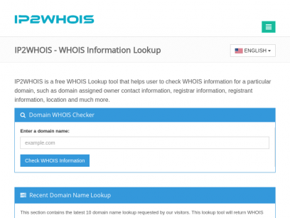 Free WHOIS - Domain Name Lookup | IP2WHOIS.com