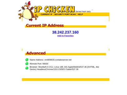 IP Chicken - What is my IP address? Free public IP lookup.