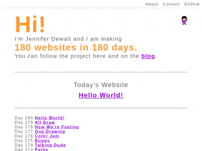 Jennifer Dewalt | 180 Websites