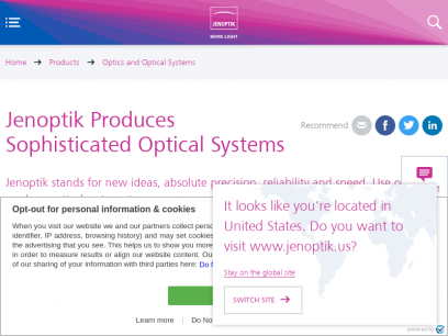 Optical systems for individual applications | Jenoptik