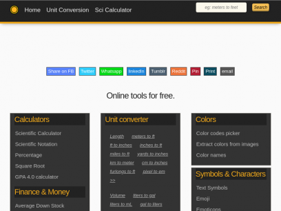Online Converters, Calculators, Web-tools and Web Apps for free ― JustinTOOLs.com